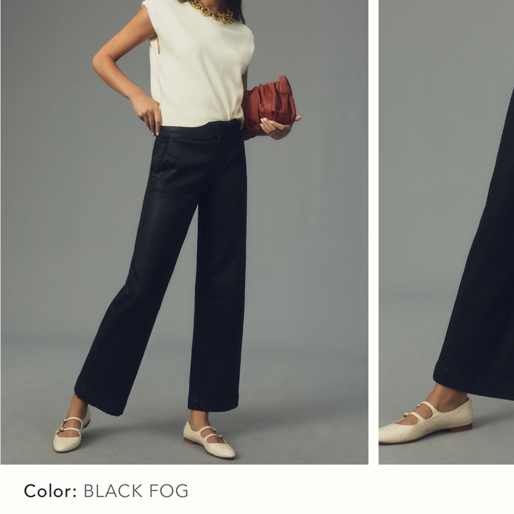 PAIGE Black Fog Wide Leg Pants